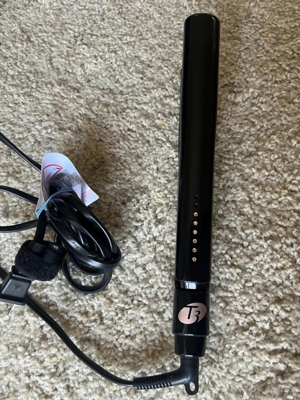 T3 Black Ceramic Flat Iron with Rose Gold Accents